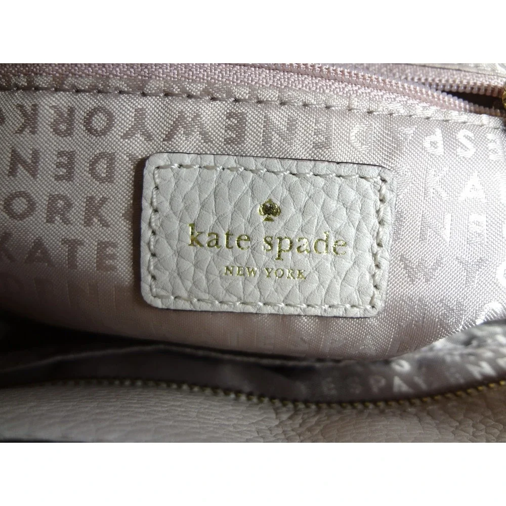 Kate Spade North Court Anton Medium Satchel Bag Ivory Pebble‎ Leather